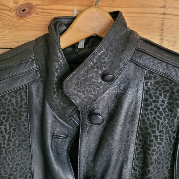 Rinzi International Collection Leather Jacket Skirt Set Sz 11 EU - Picture 4 of 8